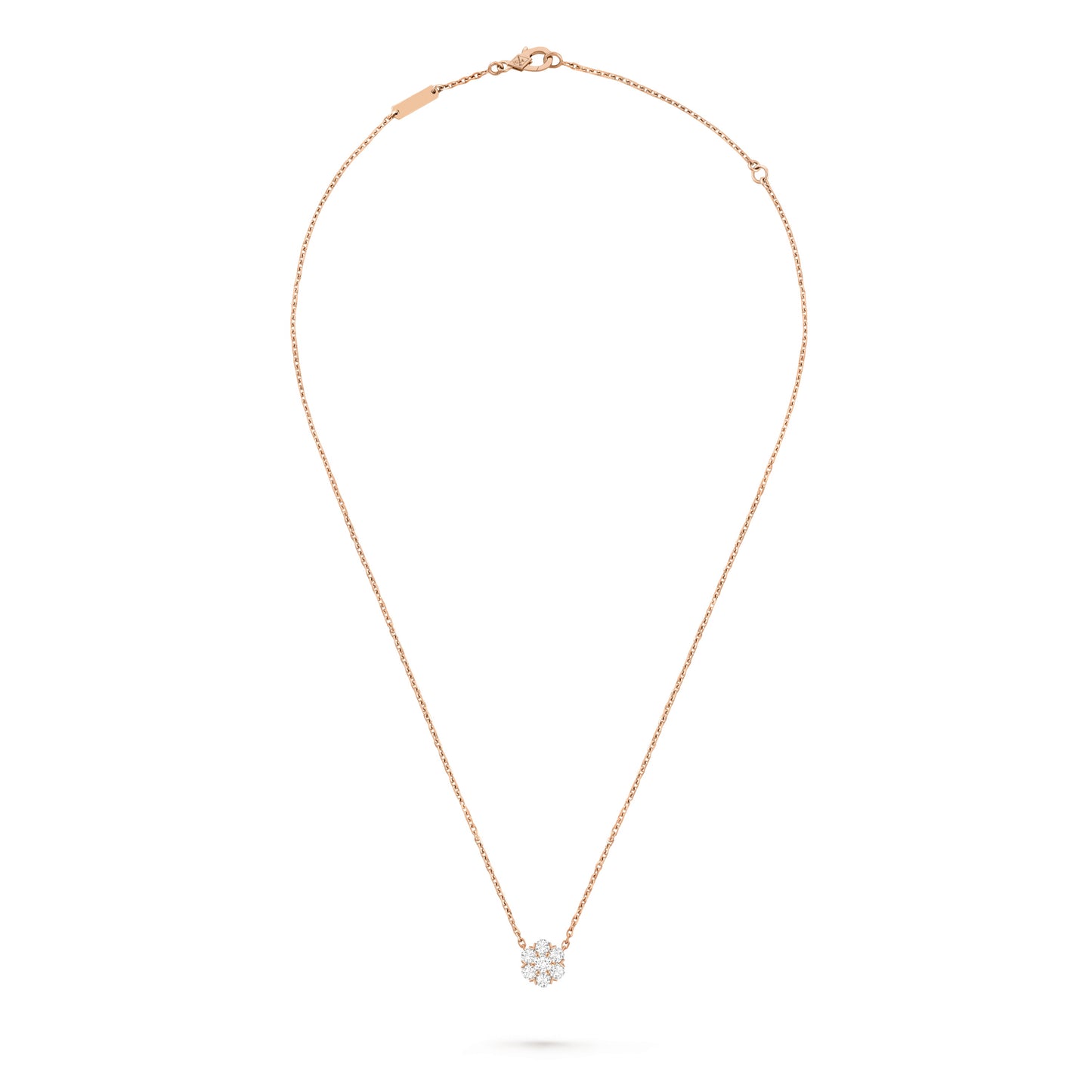 VCARPEBC00 9mm wide small V-shaped snowflake six claws six circumferences one bolt chain pendant necklace