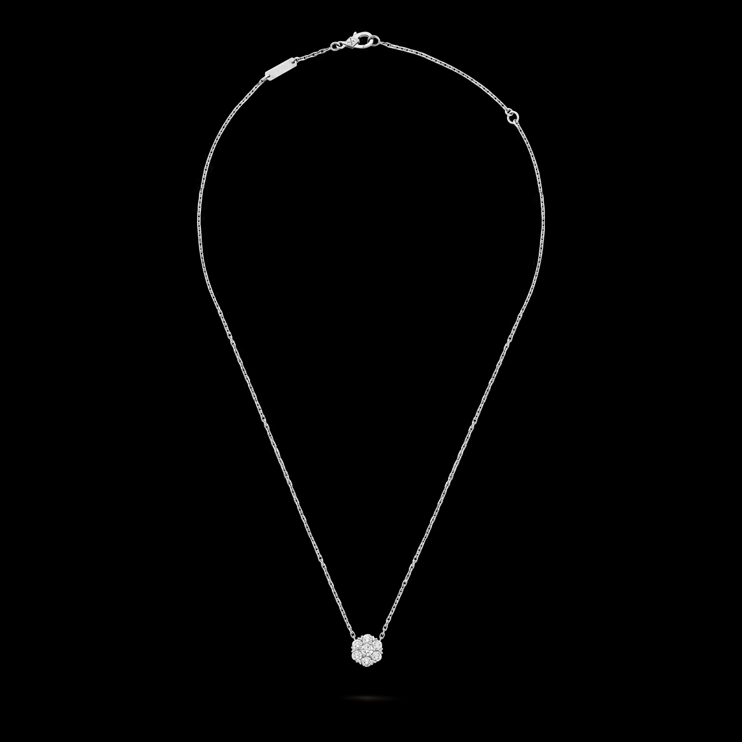 VCARPEBC00 9mm wide small V-shaped snowflake six claws six circumferences one bolt chain pendant necklace