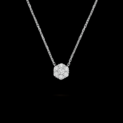 VCARPEBC00 9mm wide small V-shaped snowflake six claws six circumferences one bolt chain pendant necklace