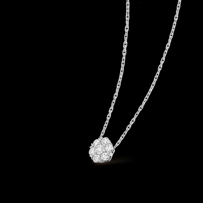 VCARPEBC00 9mm wide small V-shaped snowflake six claws six circumferences one bolt chain pendant necklace