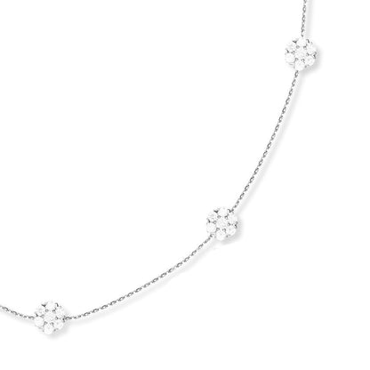 VCARA47800 8mm wide, six circumferences and one 5-flower small necklace