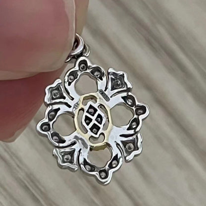 BQLT-JAUPEN013134 Small diamond-shaped lace peg chain pendant necklace