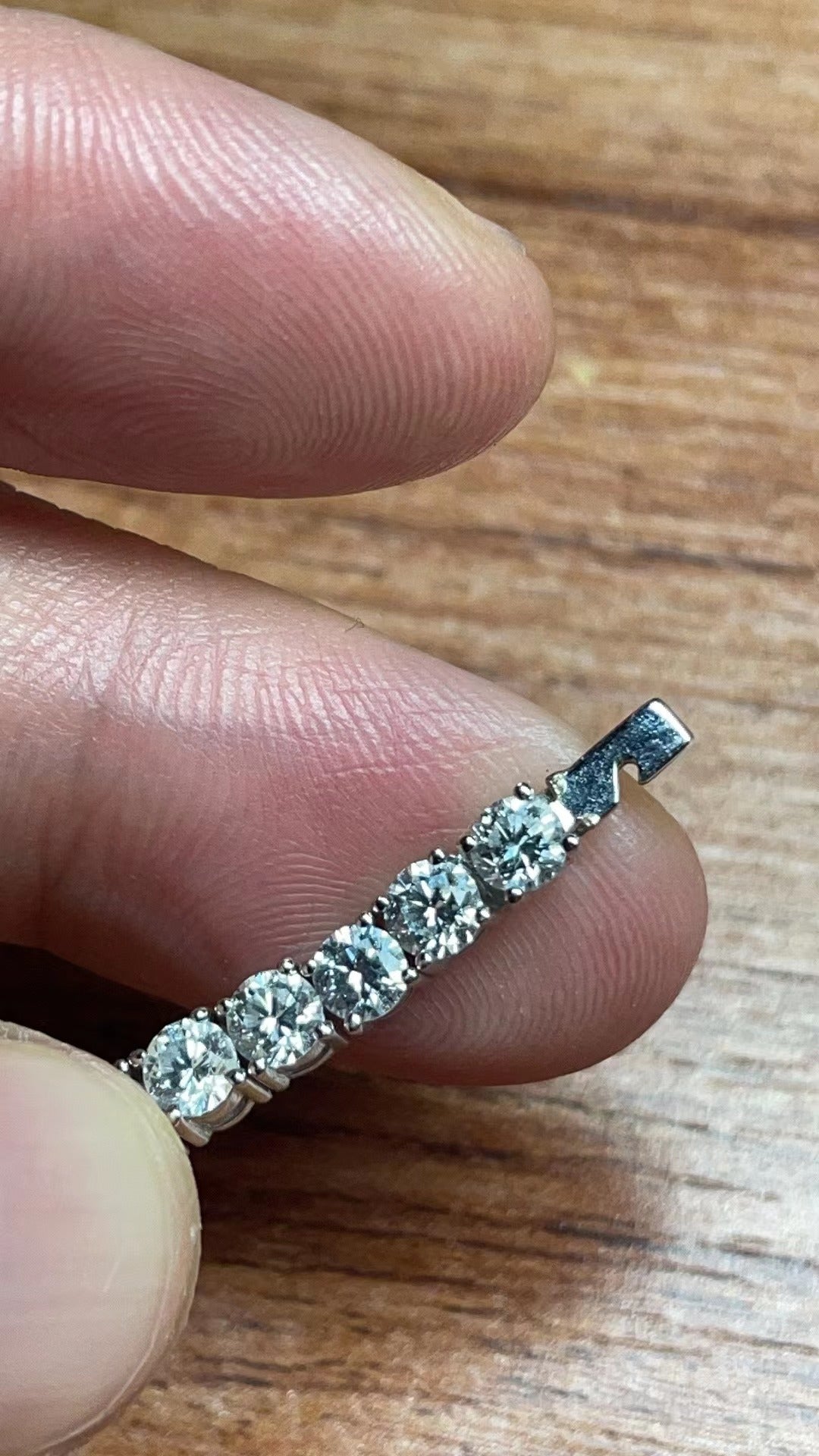 SM-083335 Cross head four-prong 15-point diamond 15cm bracelet