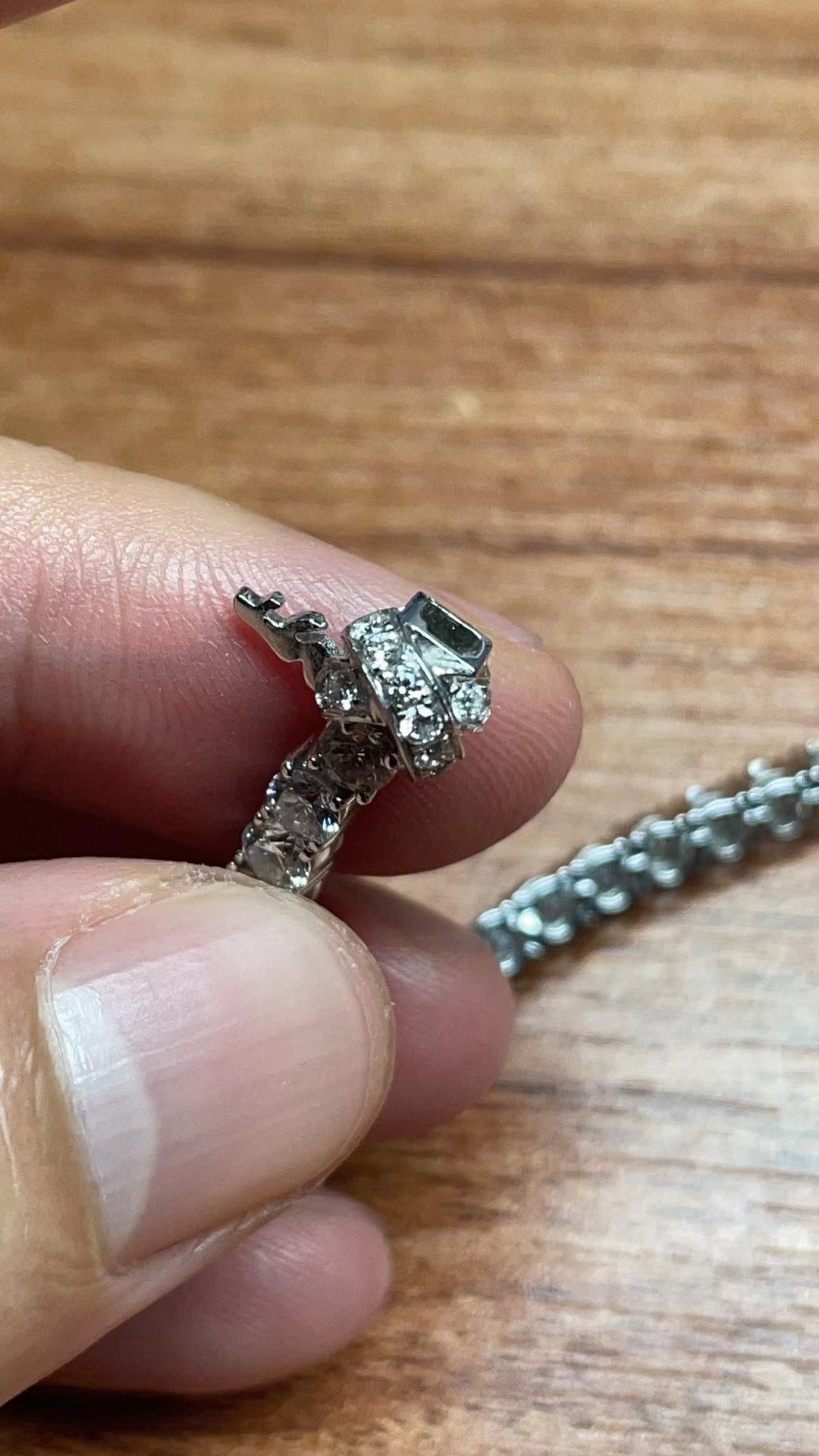 SM-083335 Cross head four-prong 15-point diamond 15cm bracelet