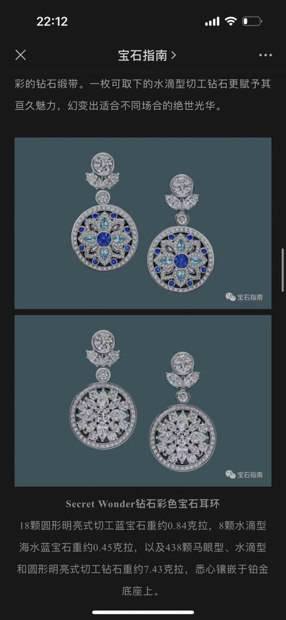 HW-824824 water drop horse eye rotating double-sided colorful treasure earrings disc earrings