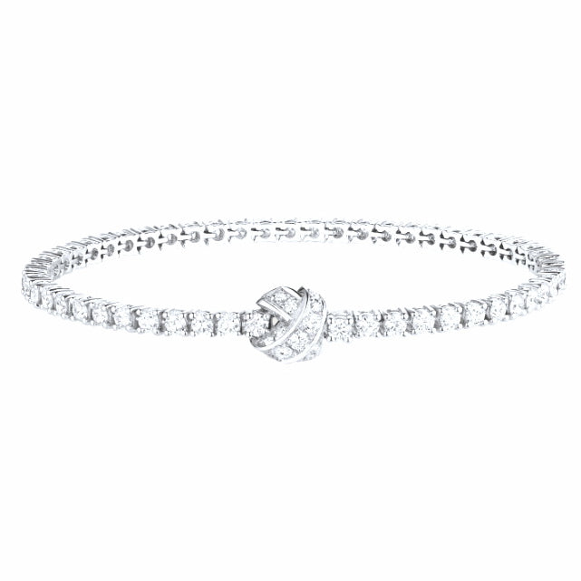 SM-083335 Cross head four-prong 15-point diamond 15cm bracelet