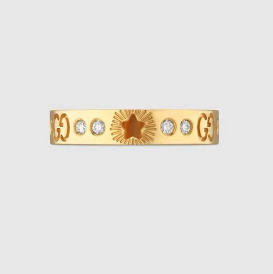 GC-607337 4.2mm wide double G star ring