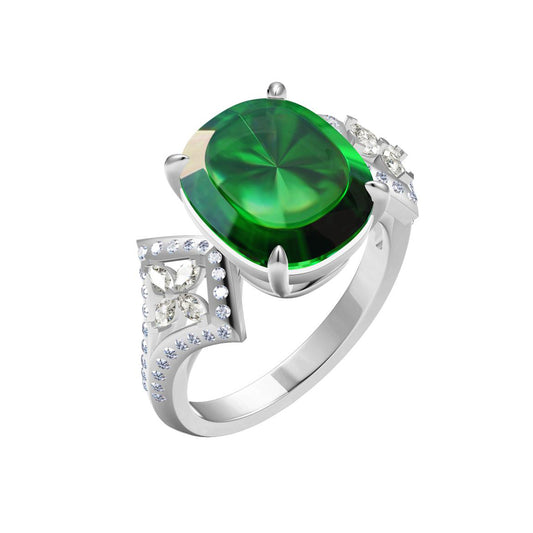 LV-Q79055 Plum Blossom Diamond Colorful Jewelry Ring 13#
