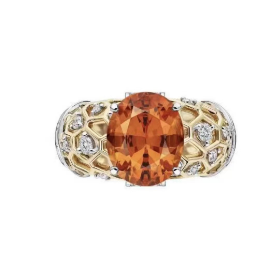 LV-Q0H61H egg-shaped stone colored gemstone hollow wide arm ring