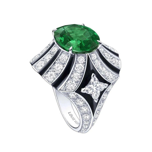 LV-Q60686 egg-shaped stone stripe ring