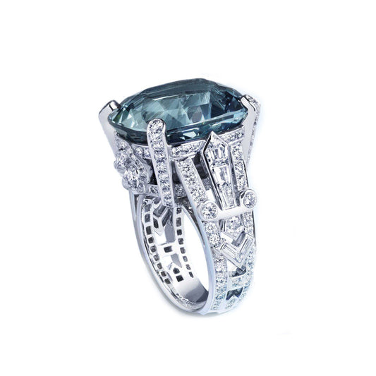 LV-Q41624 small octagonal stone colorful wide face hollow arm ring four-leaf clover