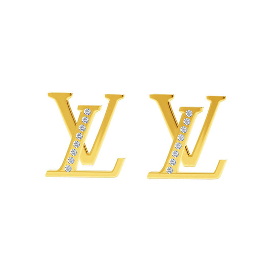 LV-M91662 letters LV logo earrings