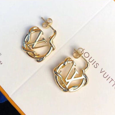 LV-Q10628 tree root letter LV earrings