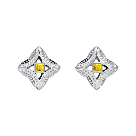 LV-Q41502 Plum Blossom Darts Full Diamond Earrings