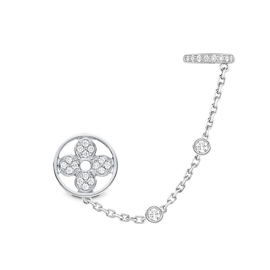 LV-Q06173 One-sided four-leaf clover plum blossom flying mark earrings