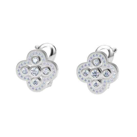LV-Q57977 plum blossom flying mark round stone earrings