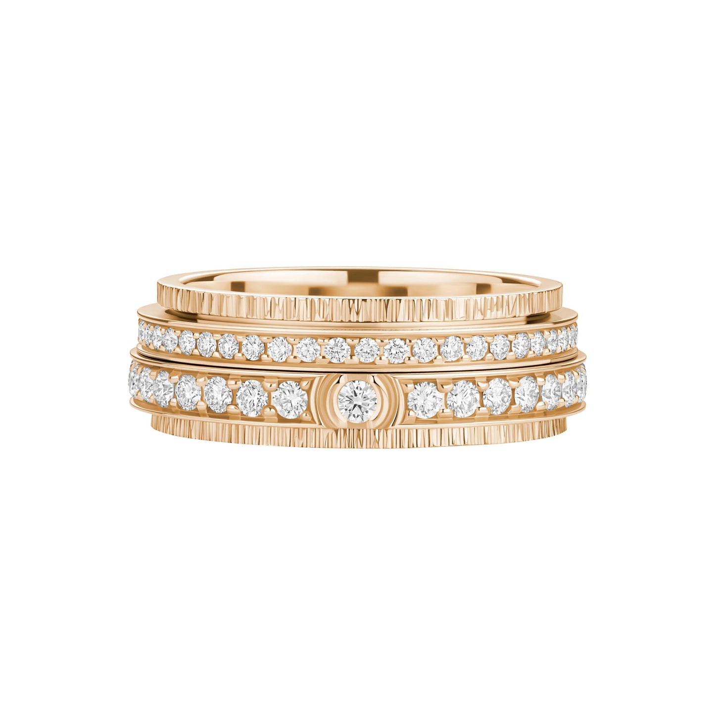 BJ-G34P4K00 7.5mm wide flat bark pattern rotating ring
