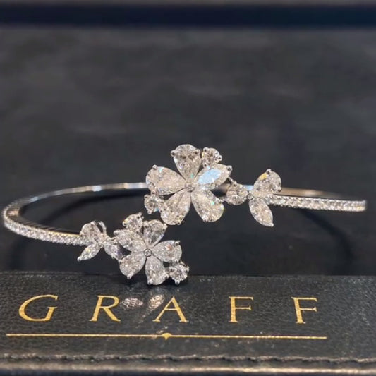 GLF-RGB1226 plum blossom marquise drop diamond open double-ended bracelet