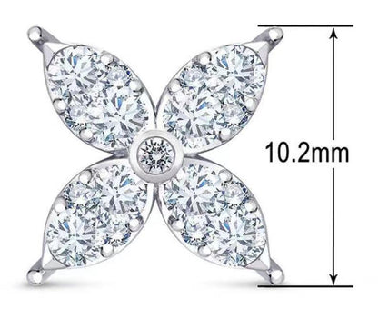 TIF-174157 four-leaf marquise round diamond stud earrings