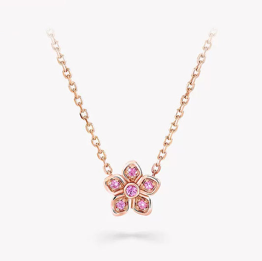 GLF-RGP831 mini five-leaf flower bolt chain pendant necklace