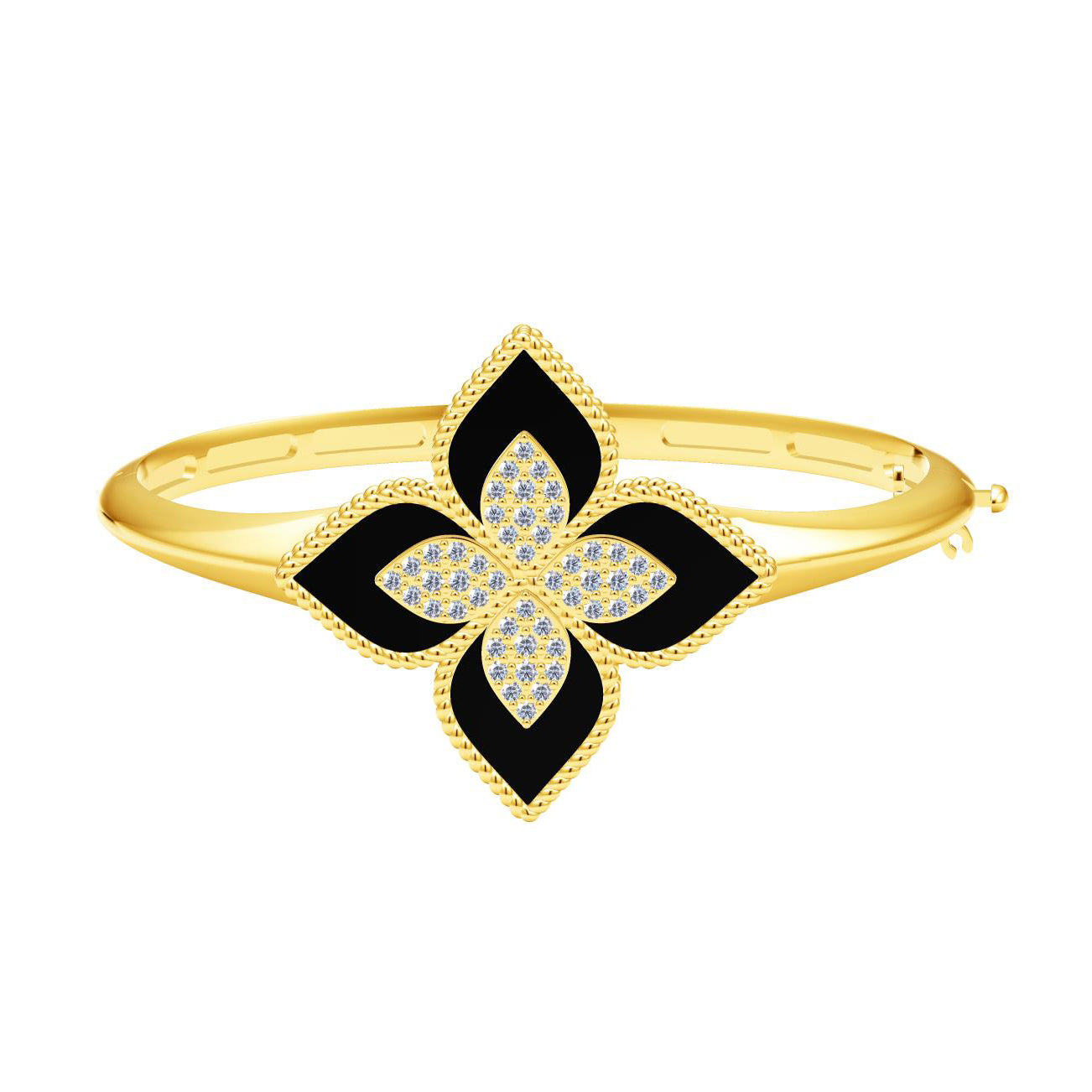 LBT-777BA2646扭绳四叶草玛瑙手镯16#