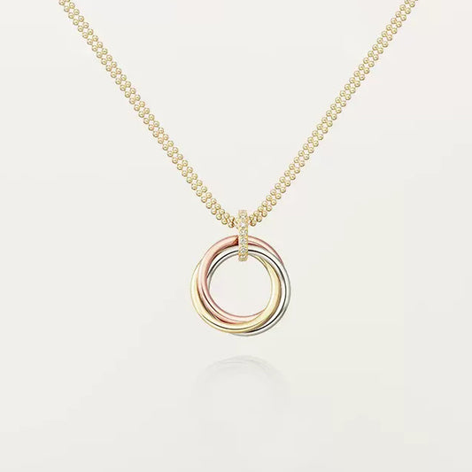 KDY-B7224811 21.7mm wide three-ring three-color pendant buckle with diamond ring light gold