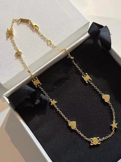 SL-46Y256BRA Double C heart-shaped star matching necklace