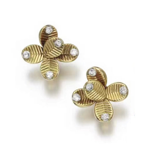 KDY-B428573 coffee bean banana leaf shaped earrings