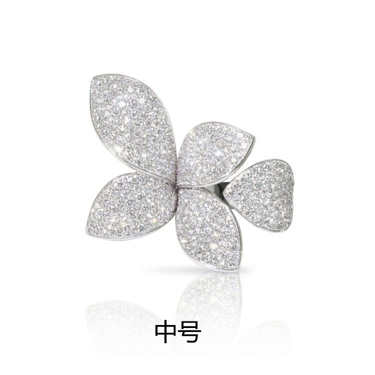 PB-15177B中号满钻五叶花戒指