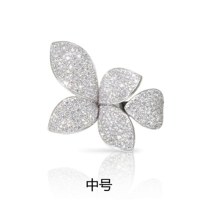 PB-15177B中号满钻五叶花戒指