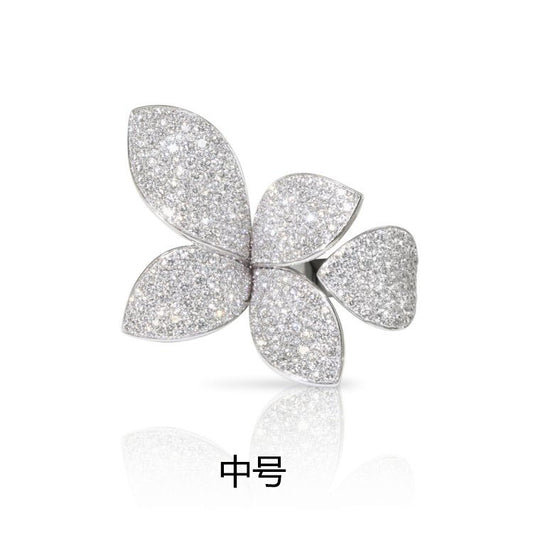 PB-15177B中号满钻五叶花戒指