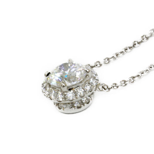 HW-688597 round diamond tiger claw stone bolt chain pendant necklace