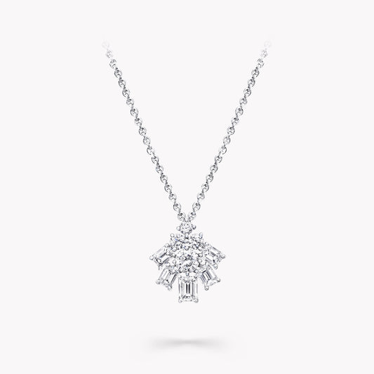 GLF-RGP614 Emerald Cut and Round Diamond Pendant