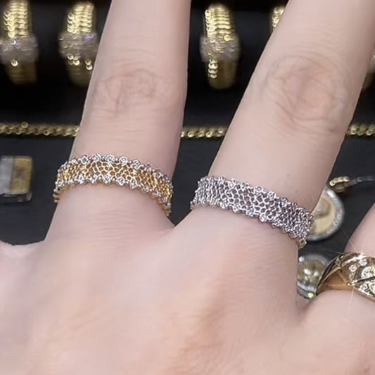 BQLT-RIN54537 4mm wide lace mixed ring