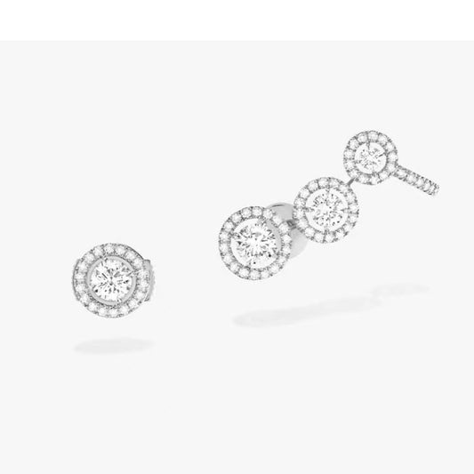 MSK-07143 four-claw stone asymmetrical earrings