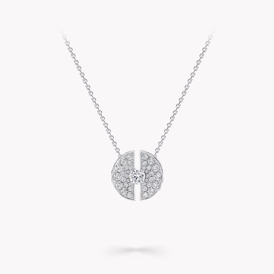 GLF-RGP786 Full Diamond Open Disc Tie Chain Pendant