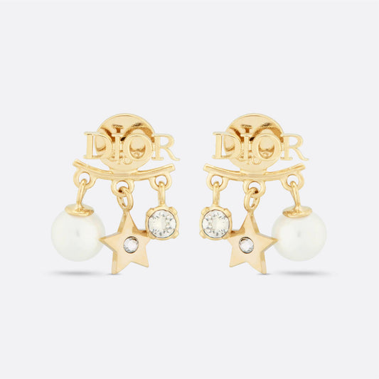 DA-E1169DVORS letters DIOR star pearl earrings