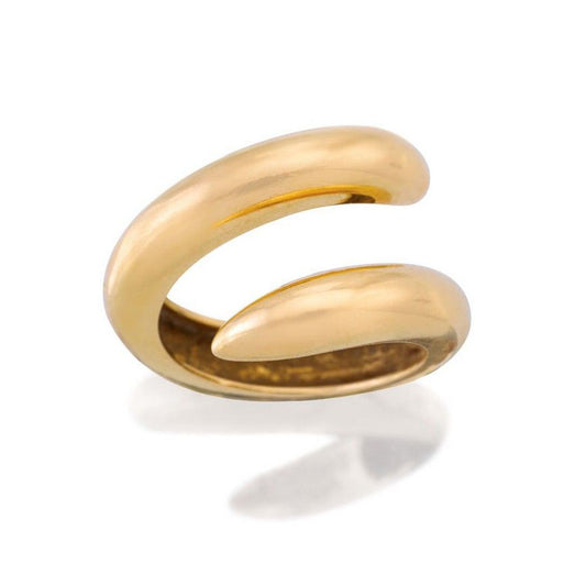 SM-335094 Open Twisted Arm Glossy Gold Ring 13#