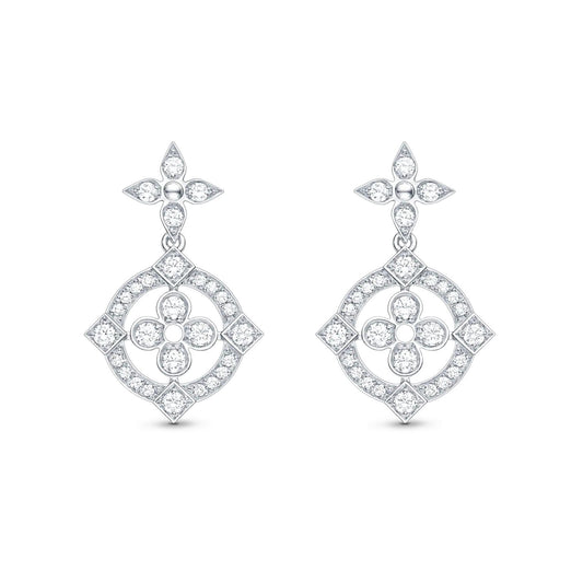 LV-Q96760 four-leaf clover stone plum blossom earrings