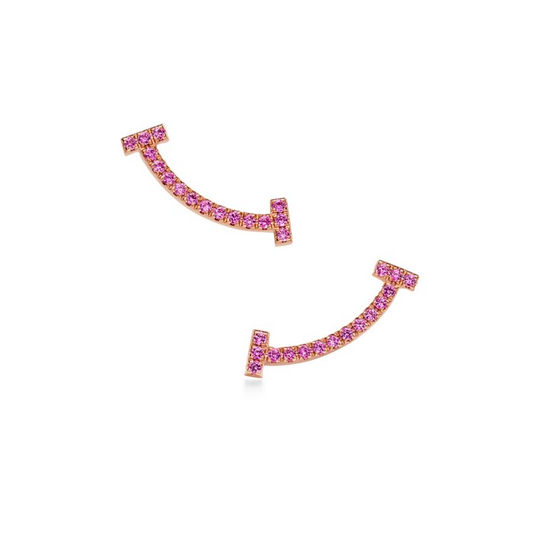 TIF-73515130 Christmas version T-shaped diamond smiley face earrings