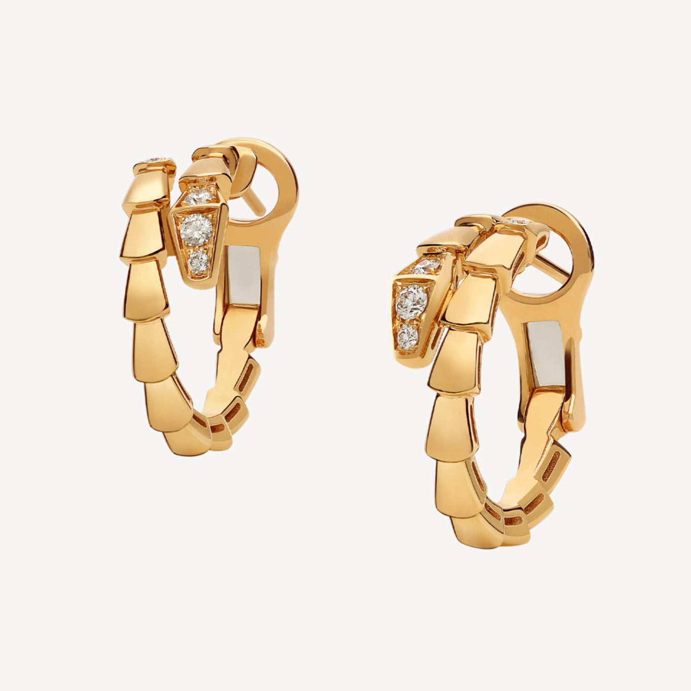 BGL-360444 narrow body snake head and tail diamond earrings