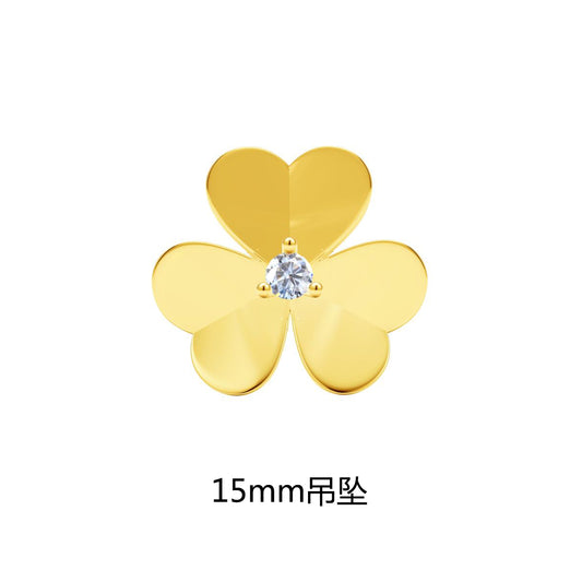 VCA117638宽15mm三叶草栓链吊坠项链