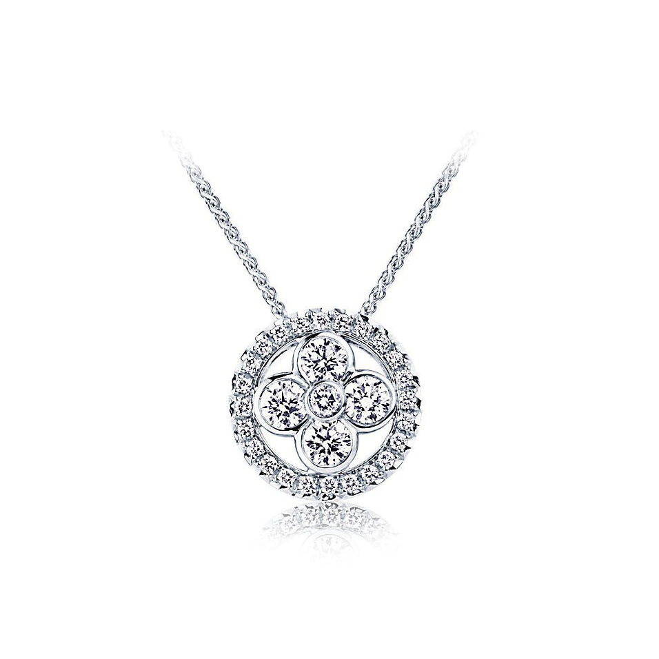 LV-Q93444 13.7mm wide 29 diamond plum blossom flying mark circle pendant