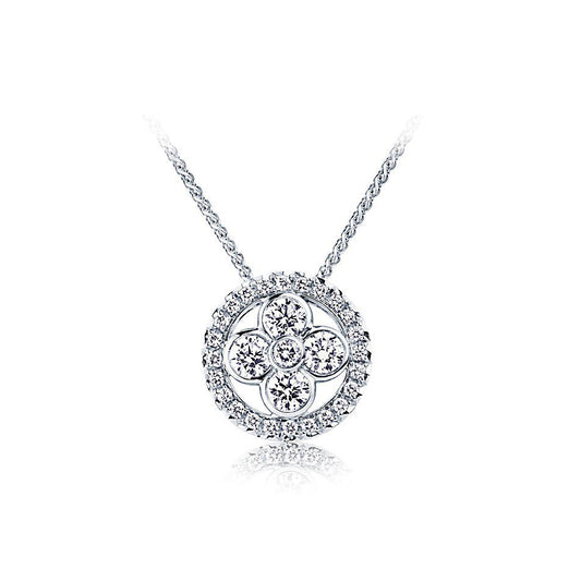 LV-Q93444 13.7mm wide 29 diamond plum blossom flying mark circle pendant