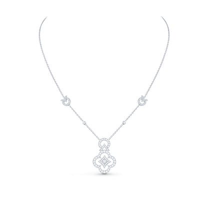 LV-Q94458 Plum Blossom Round V Tie Chain Pendant Necklace
