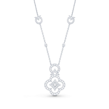 LV-Q94458 Plum Blossom Round V Tie Chain Pendant Necklace