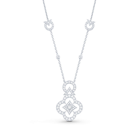 LV-Q94458 Plum Blossom Round V Tie Chain Pendant Necklace