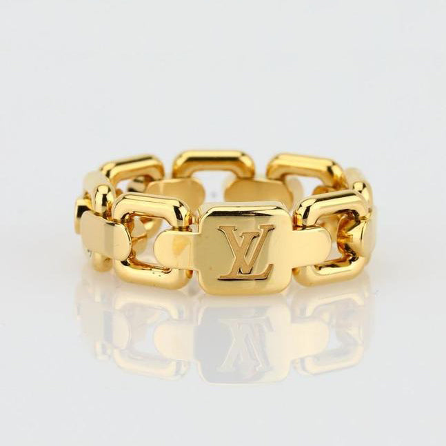 LV-Q94708光金LOGO链条戒指