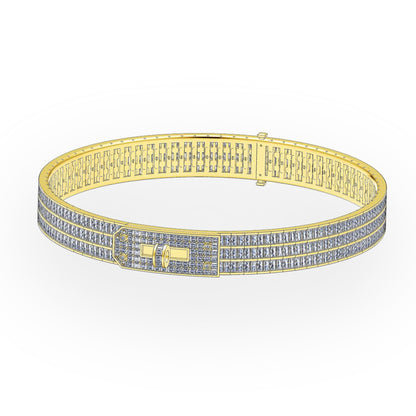 AMS-H307160 twisted hoop ladder square necklace