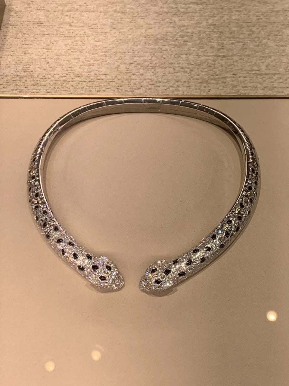 KDY-N7424436 double-headed diamond leopard necklace